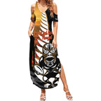 Custom New Zealand Silver Fern Rugby ANZAC Day Summer Maxi Dress 2024 All Black Tiki Mascot