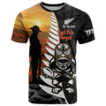 Custom New Zealand Silver Fern Rugby ANZAC Day T Shirt 2024 All Black Tiki Mascot