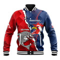 Personalised Dolphins And Roosters Rugby Baseball Jacket NRL Sporty Style