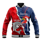 Personalised Dolphins And Roosters Rugby Baseball Jacket NRL Sporty Style