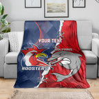 Personalised Dolphins And Roosters Rugby Blanket NRL Sporty Style