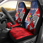 Personalised Dolphins And Roosters Rugby Car Seat Cover NRL Sporty Style