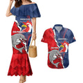 Personalised Dolphins And Roosters Rugby Couples Matching Mermaid Dress and Hawaiian Shirt NRL Sporty Style