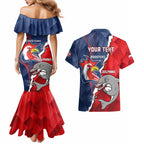 Personalised Dolphins And Roosters Rugby Couples Matching Mermaid Dress and Hawaiian Shirt NRL Sporty Style