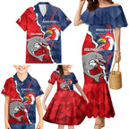 Personalised Dolphins And Roosters Rugby Family Matching Mermaid Dress and Hawaiian Shirt NRL Sporty Style