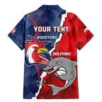 Personalised Dolphins And Roosters Rugby Family Matching Mermaid Dress and Hawaiian Shirt NRL Sporty Style