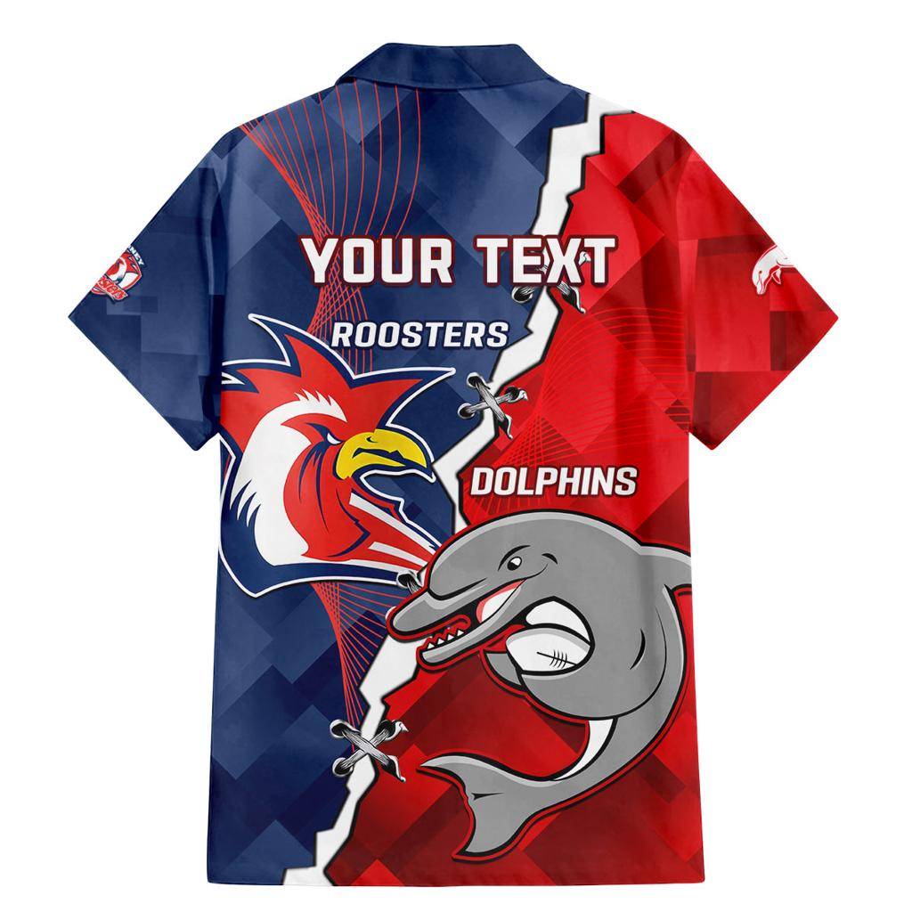 Personalised Dolphins And Roosters Rugby Family Matching Mermaid Dress and Hawaiian Shirt NRL Sporty Style