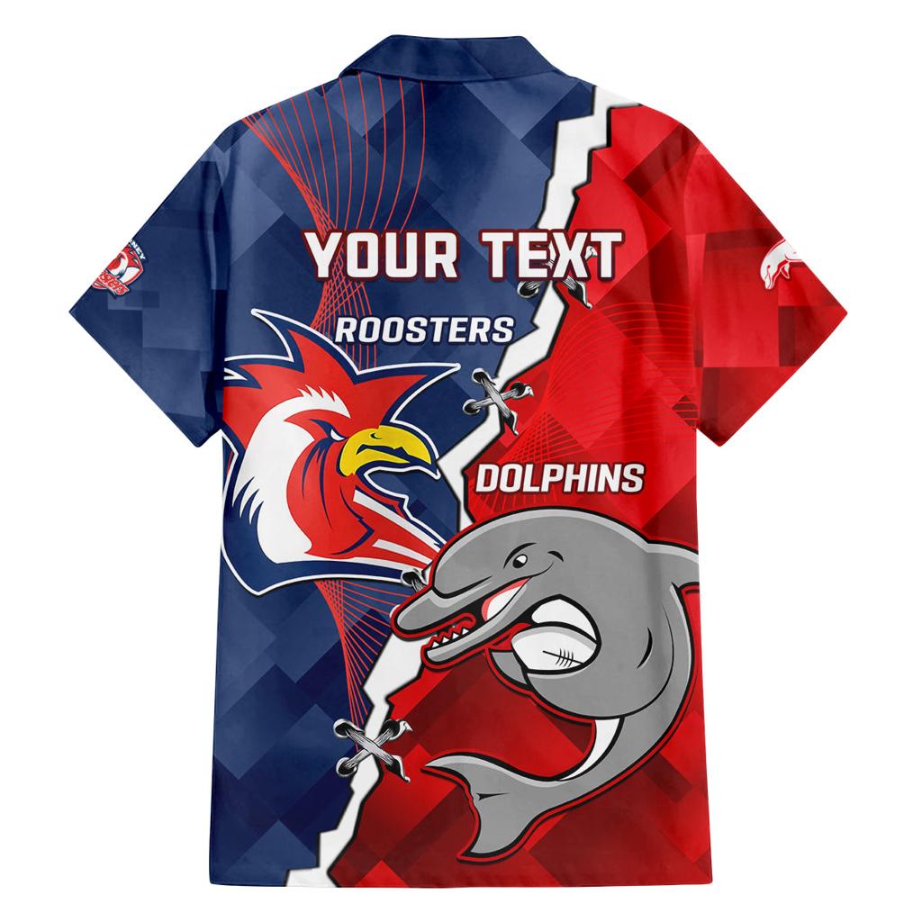 Personalised Dolphins And Roosters Rugby Family Matching Puletasi and Hawaiian Shirt NRL Sporty Style