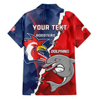 Personalised Dolphins And Roosters Rugby Family Matching Tank Maxi Dress and Hawaiian Shirt NRL Sporty Style