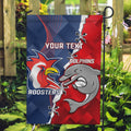 Personalised Dolphins And Roosters Rugby Garden Flag NRL Sporty Style