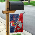 Personalised Dolphins And Roosters Rugby Garden Flag NRL Sporty Style