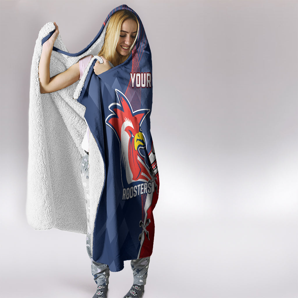 Personalised Dolphins And Roosters Rugby Hooded Blanket NRL Sporty Style