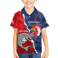 Personalised Dolphins And Roosters Rugby Kid Hawaiian Shirt NRL Sporty Style