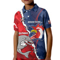Personalised Dolphins And Roosters Rugby Kid Polo Shirt NRL Sporty Style