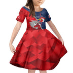 Personalised Dolphins And Roosters Rugby Kid Short Sleeve Dress NRL Sporty Style