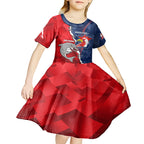 Personalised Dolphins And Roosters Rugby Kid Short Sleeve Dress NRL Sporty Style
