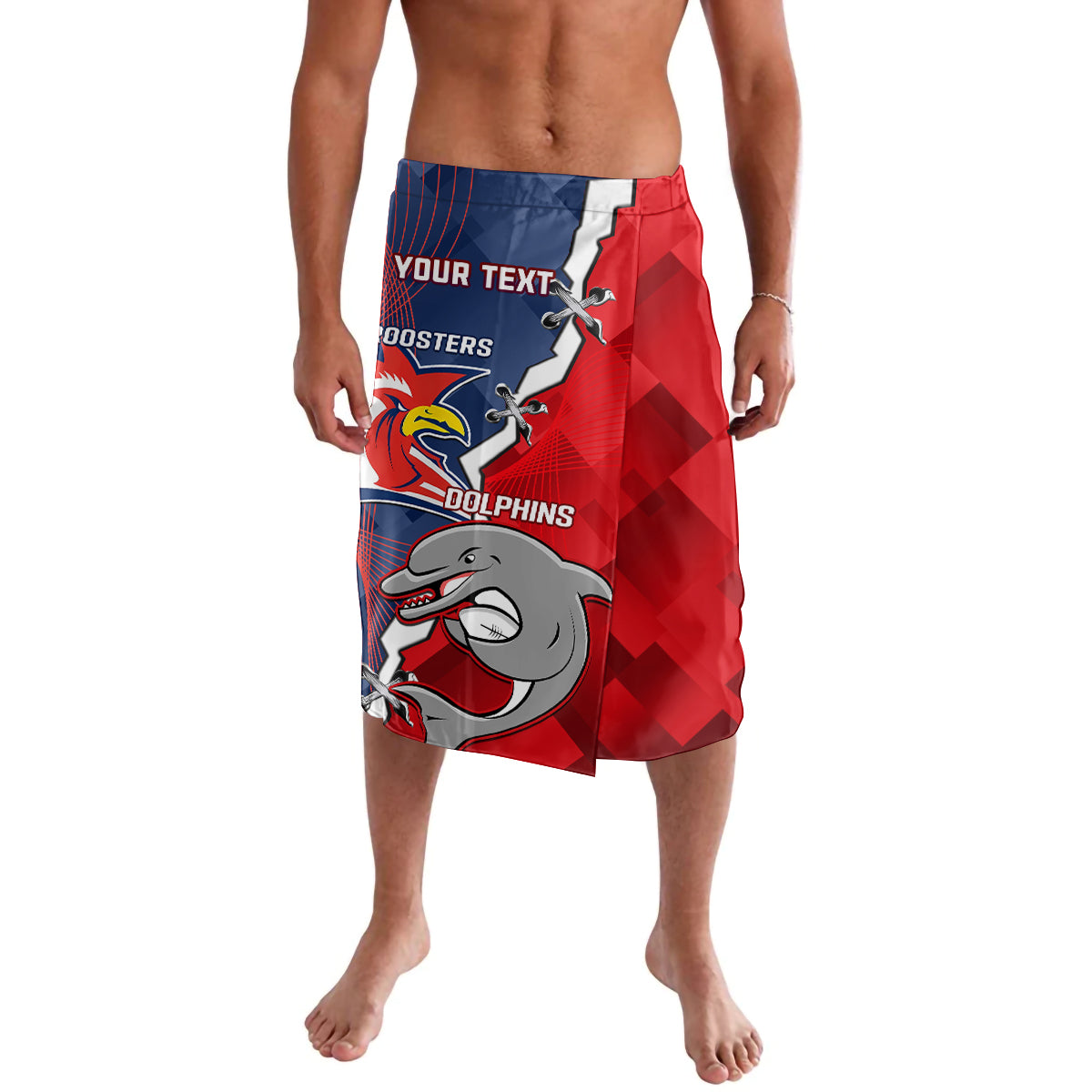 Personalised Dolphins And Roosters Rugby Lavalava NRL Sporty Style