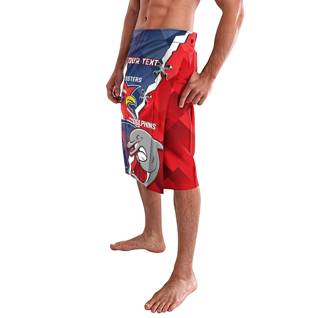 Personalised Dolphins And Roosters Rugby Lavalava NRL Sporty Style