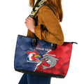 Personalised Dolphins And Roosters Rugby Leather Tote Bag NRL Sporty Style