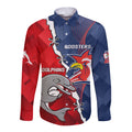 Personalised Dolphins And Roosters Rugby Long Sleeve Button Shirt NRL Sporty Style