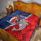 Personalised Dolphins And Roosters Rugby Quilt NRL Sporty Style