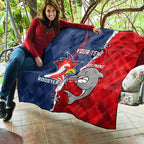 Personalised Dolphins And Roosters Rugby Quilt NRL Sporty Style