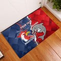 Personalised Dolphins And Roosters Rugby Rubber Doormat NRL Sporty Style