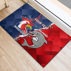 Personalised Dolphins And Roosters Rugby Rubber Doormat NRL Sporty Style