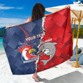 Personalised Dolphins And Roosters Rugby Sarong NRL Sporty Style