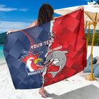 Personalised Dolphins And Roosters Rugby Sarong NRL Sporty Style