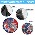 Personalised Dolphins And Roosters Rugby Spare Tire Cover NRL Sporty Style
