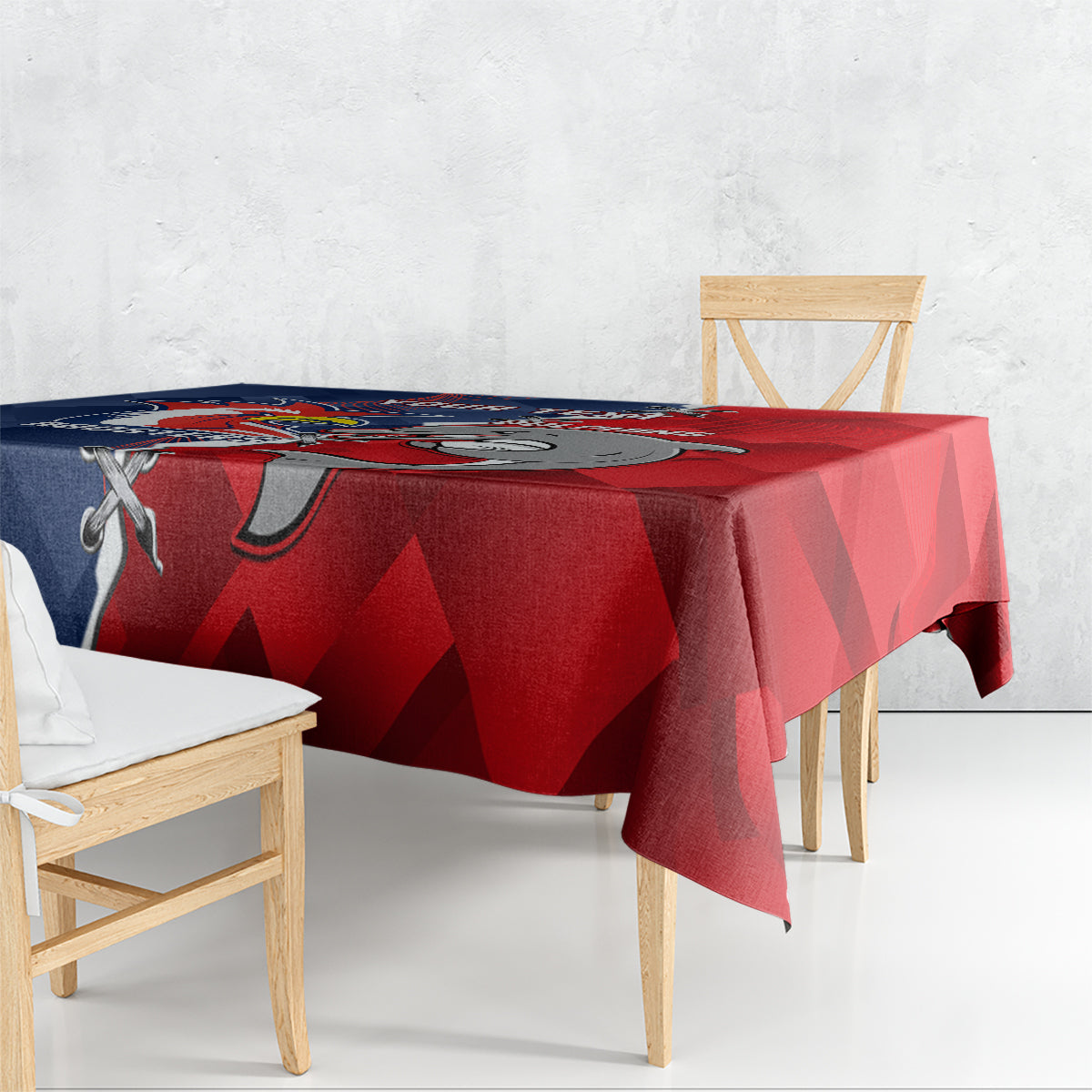 Personalised Dolphins And Roosters Rugby Tablecloth NRL Sporty Style