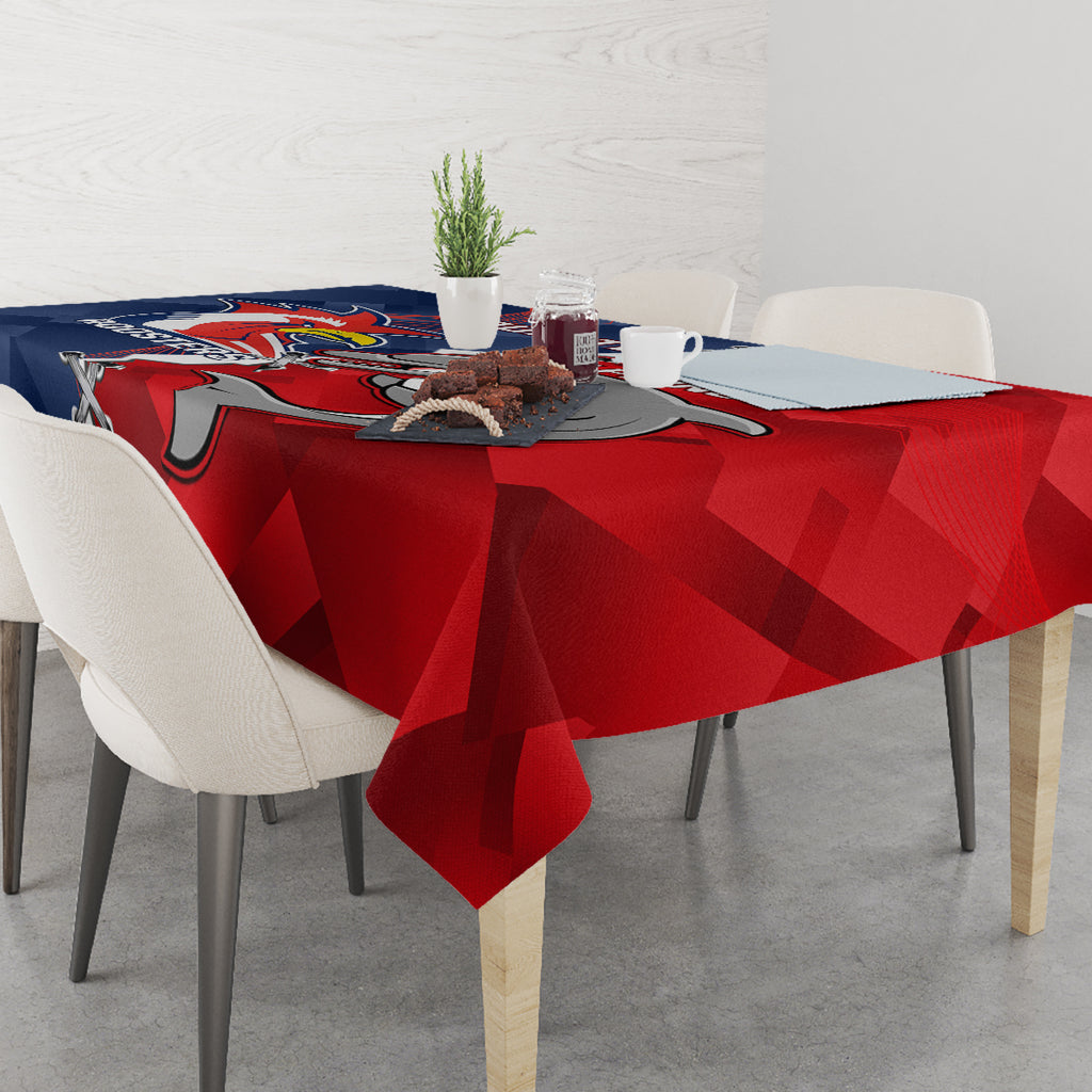Personalised Dolphins And Roosters Rugby Tablecloth NRL Sporty Style