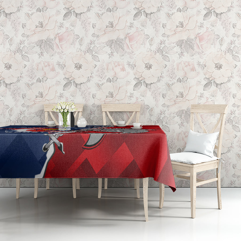 Personalised Dolphins And Roosters Rugby Tablecloth NRL Sporty Style