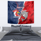 Personalised Dolphins And Roosters Rugby Tapestry NRL Sporty Style
