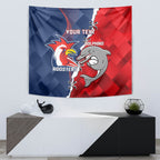 Personalised Dolphins And Roosters Rugby Tapestry NRL Sporty Style