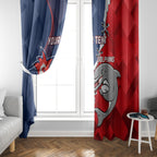Personalised Dolphins And Roosters Rugby Window Curtain NRL Sporty Style