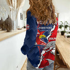 Personalised Dolphins And Roosters Rugby Women Casual Shirt NRL Sporty Style