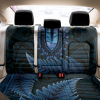 Blue African Dashiki With Aotearoa Maori Back Car Seat Cover Paua Shell Mix Silver Fern