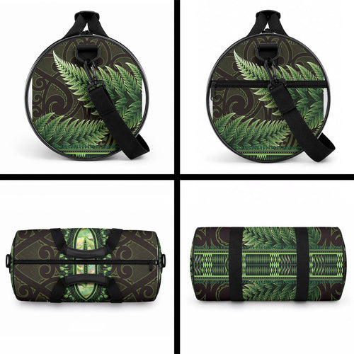 Lime Green African Dashiki With Aotearoa Maori Duffle Bag Paua Shell Mix Silver Fern