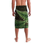 Lime Green African Dashiki With Aotearoa Maori Lavalava Paua Shell Mix Silver Fern