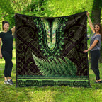 Lime Green African Dashiki With Aotearoa Maori Quilt Paua Shell Mix Silver Fern
