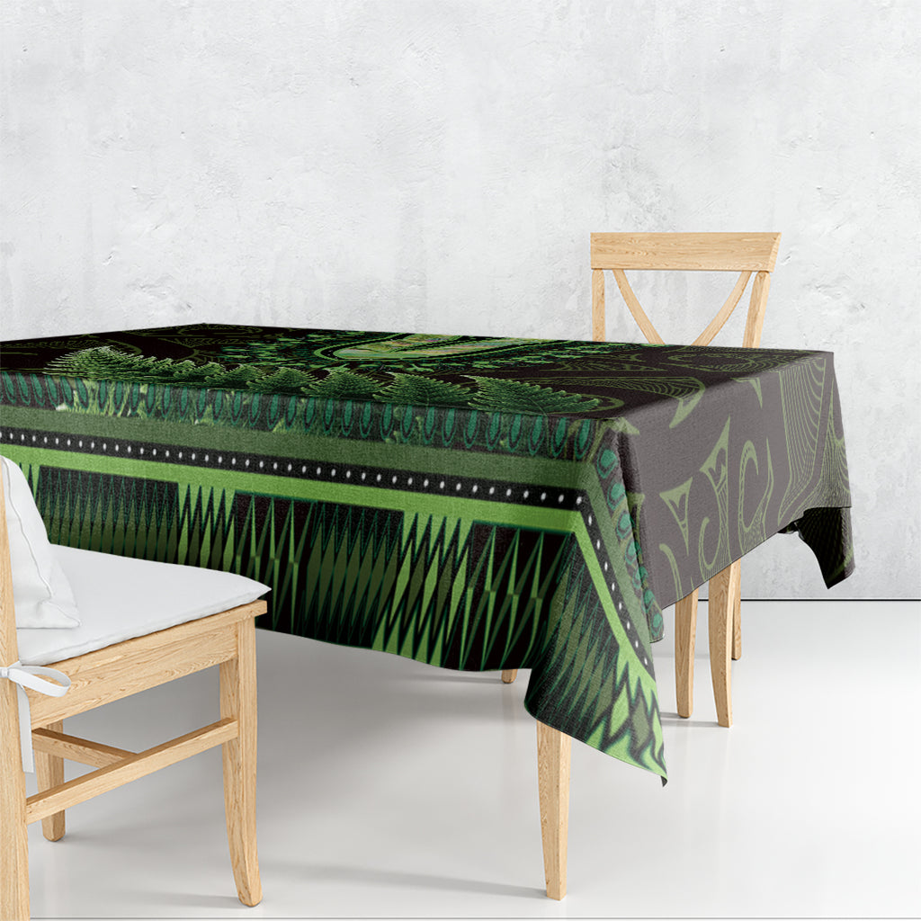 Lime Green African Dashiki With Aotearoa Maori Tablecloth Paua Shell Mix Silver Fern