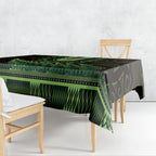Lime Green African Dashiki With Aotearoa Maori Tablecloth Paua Shell Mix Silver Fern
