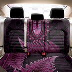 Pink African Dashiki With Aotearoa Maori Back Car Seat Cover Paua Shell Mix Silver Fern