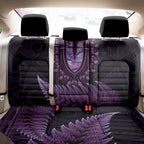 Purple African Dashiki With Aotearoa Maori Back Car Seat Cover Paua Shell Mix Silver Fern
