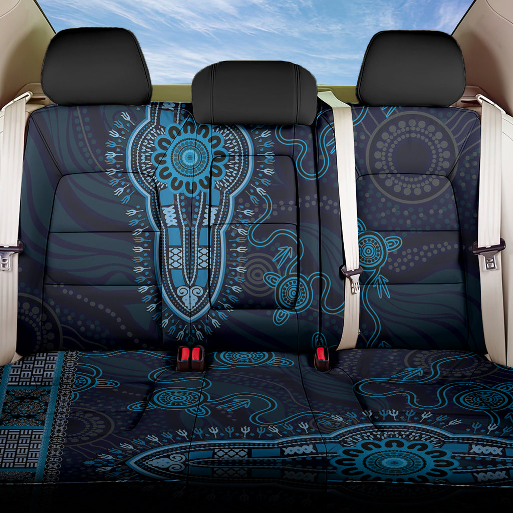 Blue African Dashiki With Australia Aboriginal Art Back Car Seat Cover