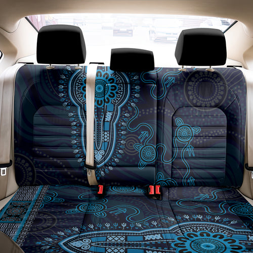 Blue African Dashiki With Australia Aboriginal Art Back Car Seat Cover