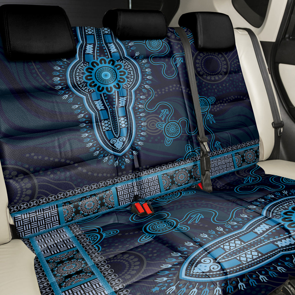 Blue African Dashiki With Australia Aboriginal Art Back Car Seat Cover