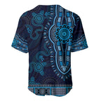 Blue African Dashiki With Australia Aboriginal Art Baseball Jersey